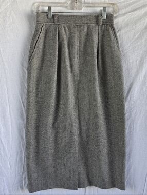 Evan Picone Black White Check Midi Skirt Pleated Career Vintage Size 4